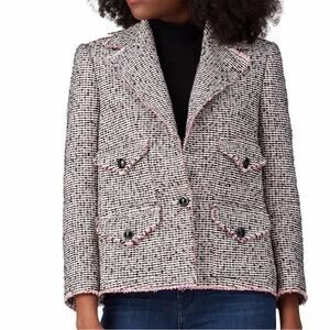 Rebecca Taylor NYC Josie Tweed Jacket pink black - 6